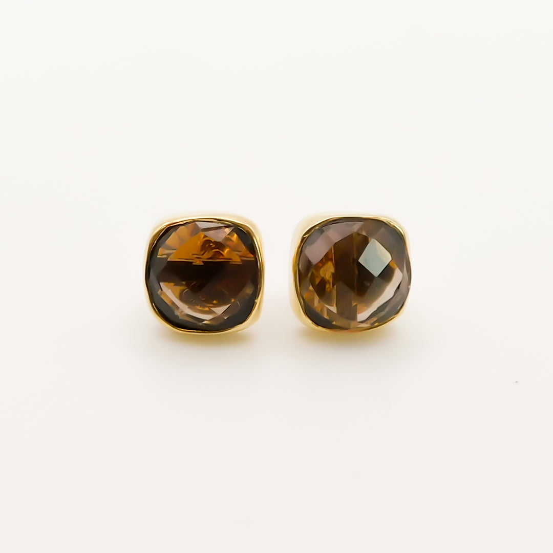 Flash Sale, Sterling Silver Semi-Precious Stone Earrings, Gold
