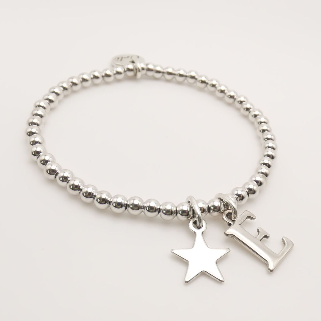 Initial & Star Personalised Beads Bracelet