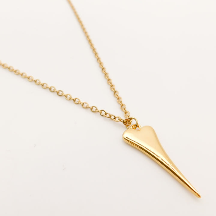 Pointed Heart Fine Chain Necklace, Gold