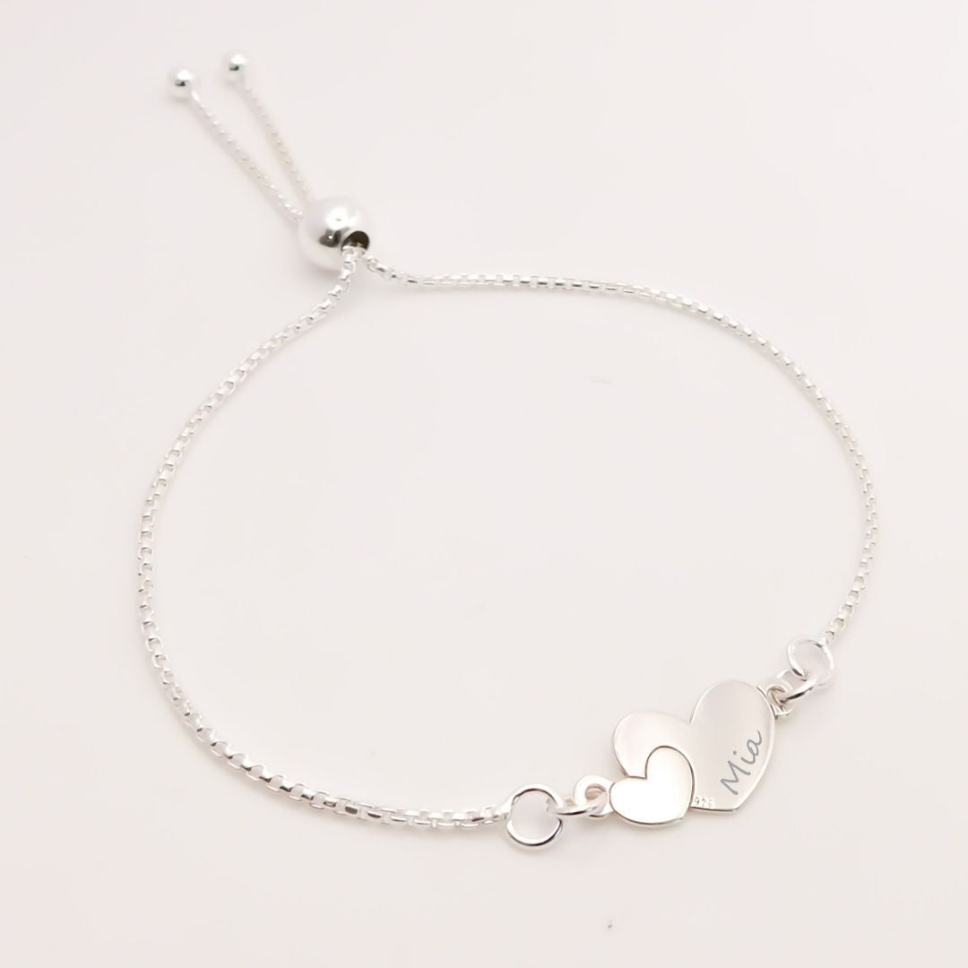 Sterling Silver Libby Heart Adjustable Bracelet