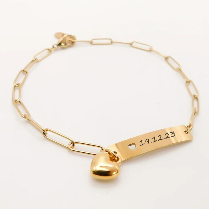 Lola Personalised Engravable Bar Bracelet, Gold