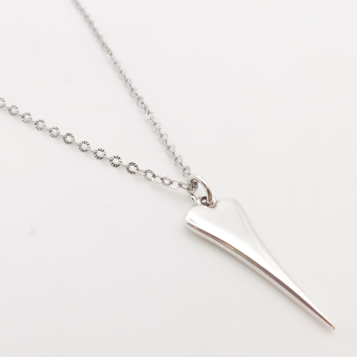 Pointed Heart Fine Chain Necklace