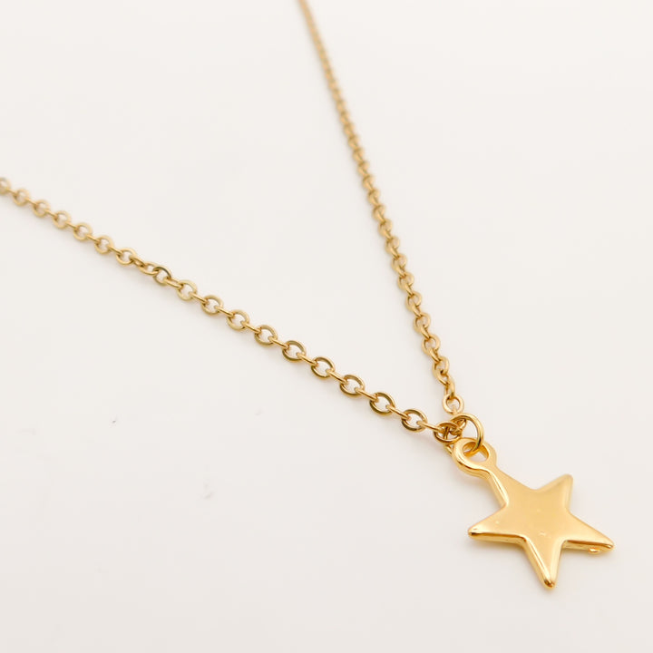 Star Fine Chain Necklace, Gold