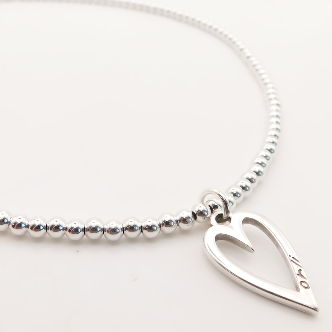 Beaded Necklace With Orli Open Heart