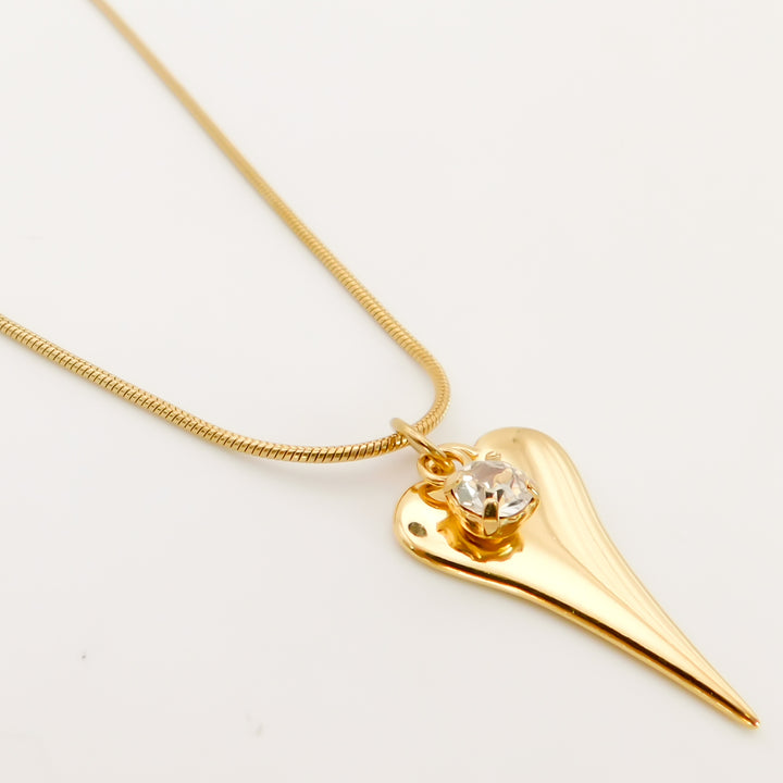 Hourglass Heart & Birthstone Personalised Snake Chain Necklace, Gold