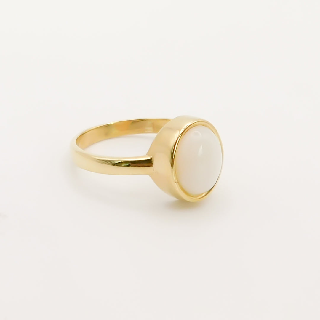 Flash Sale, Sterling Silver Moonstone Ring, Gold