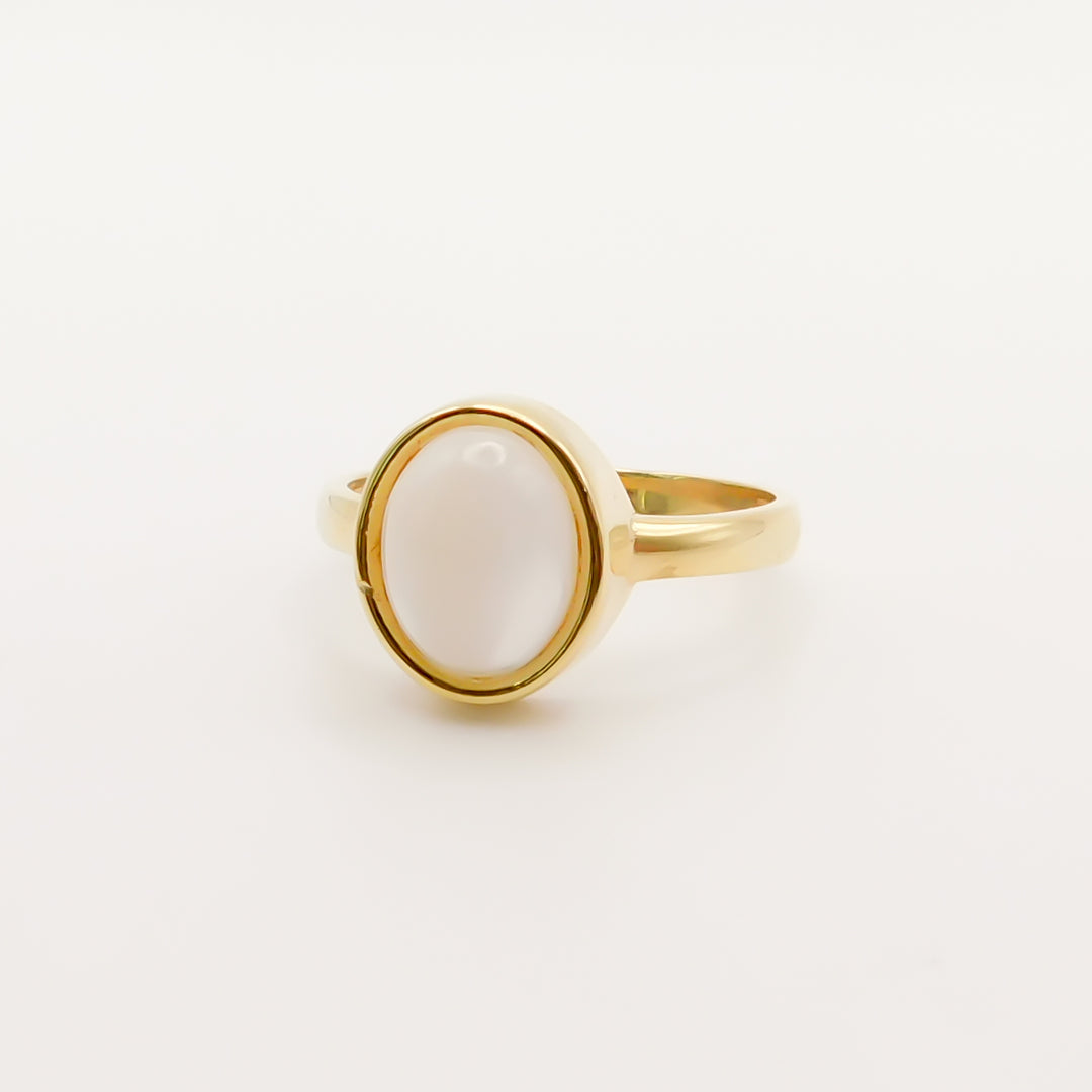 Flash Sale, Sterling Silver Moonstone Ring, Gold