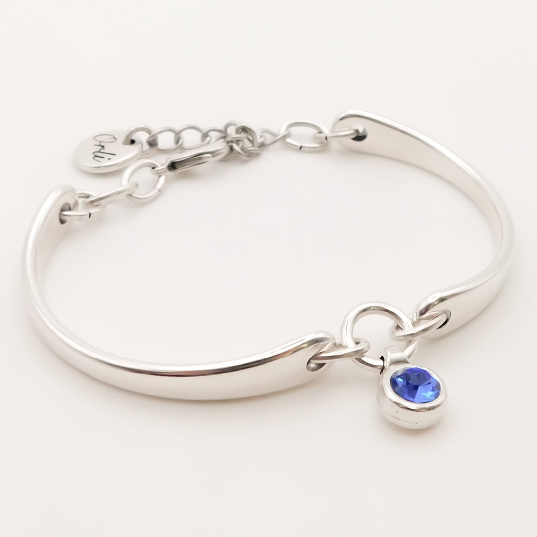 Azure - Sapphire Crystal Personalised Brangle