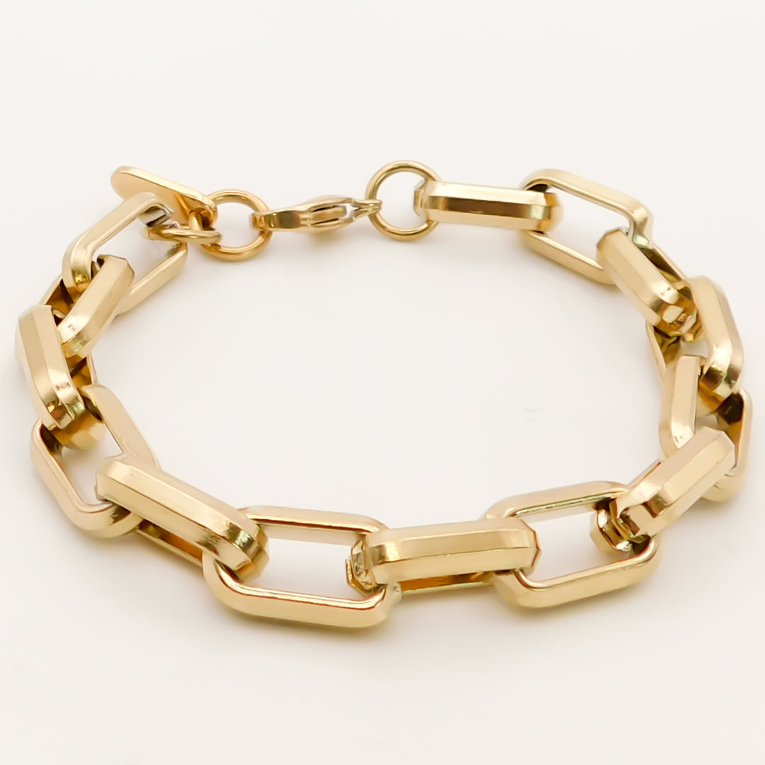 Square Link Bracelet, Gold