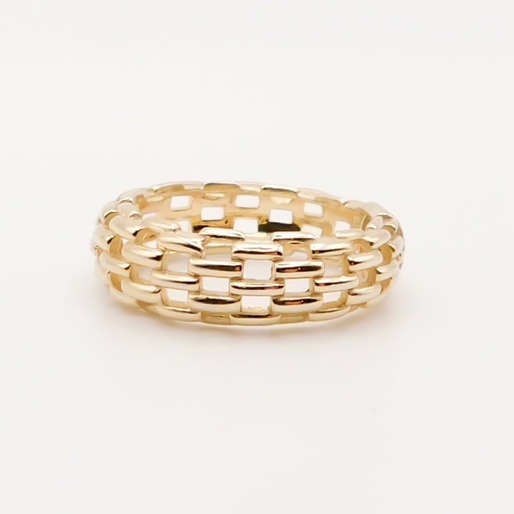 Flash Sale, Sterling Silver Gia Woven Ring, Gold
