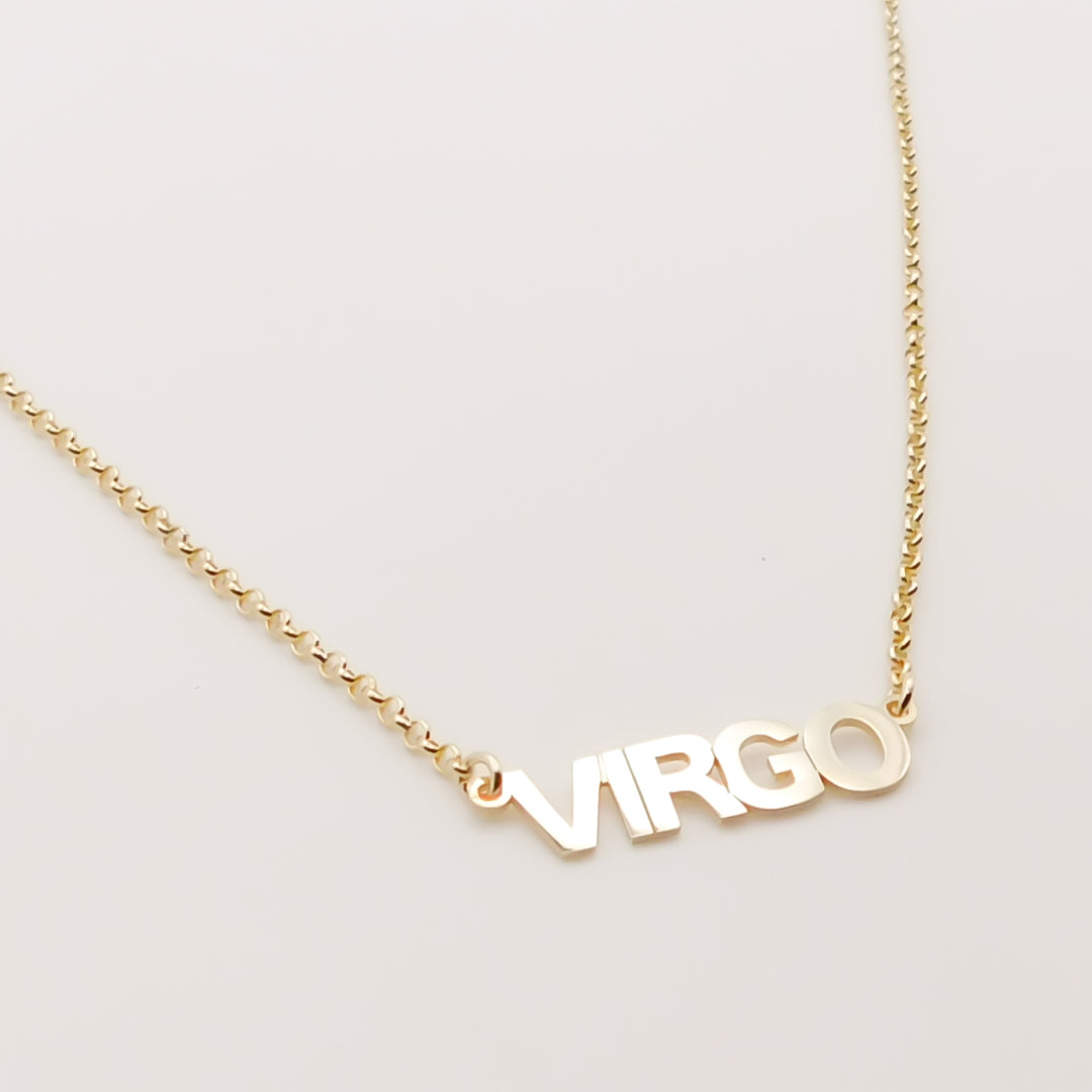 Flash Sale, Sterling Silver Virgo Necklace, Gold