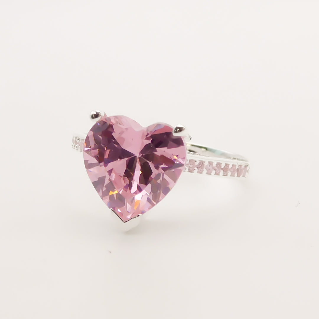 Flash Sale, Sterling Silver Rosie Crystal Heart Ring
