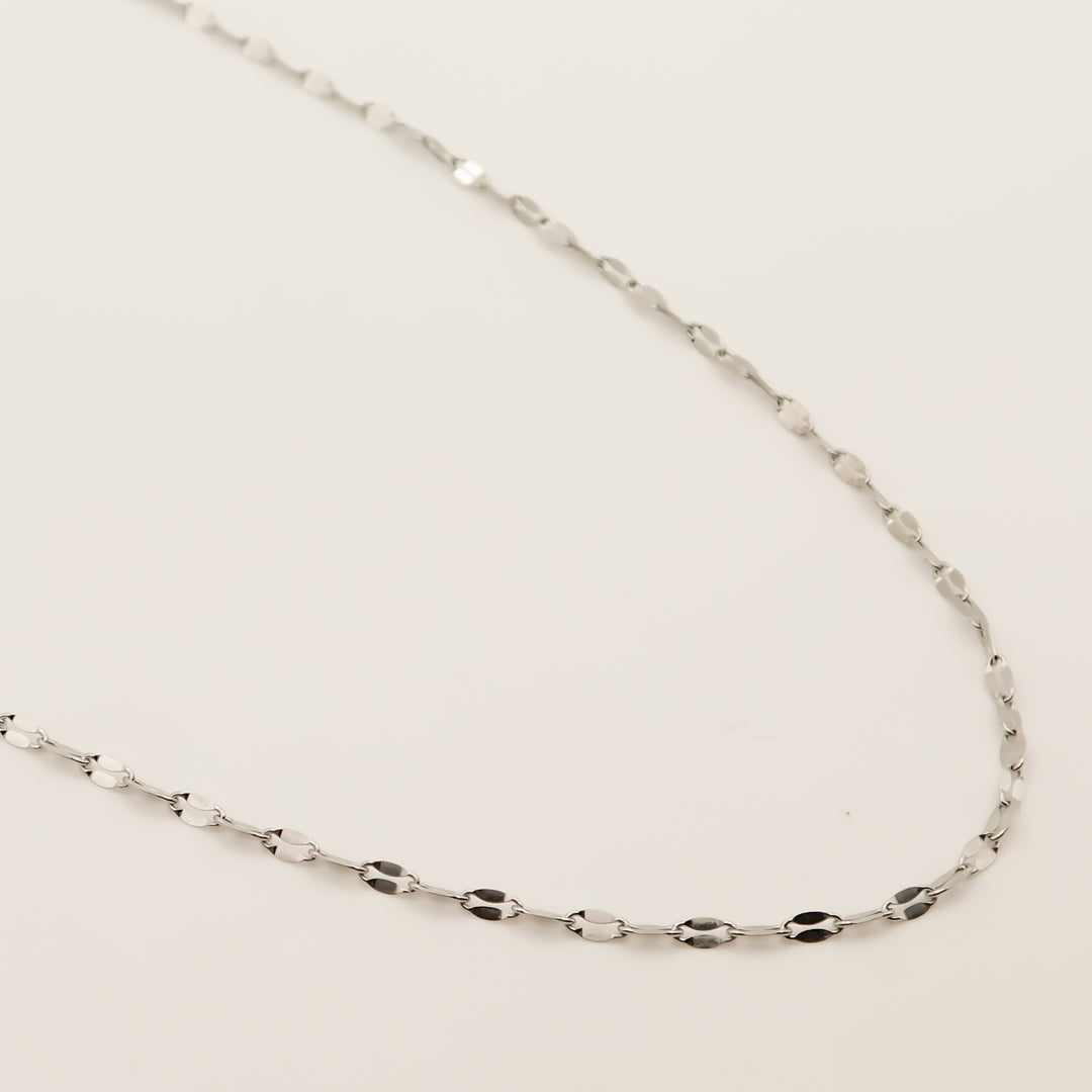 Vita Textured Link Chain Necklace, Silver