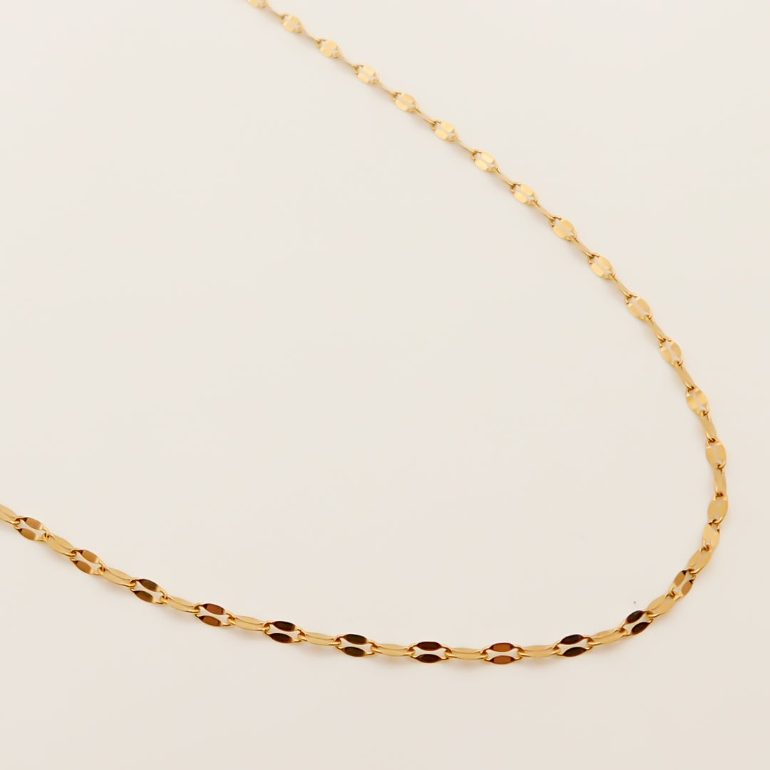 Vita Textured Link Chain Necklace, Gold