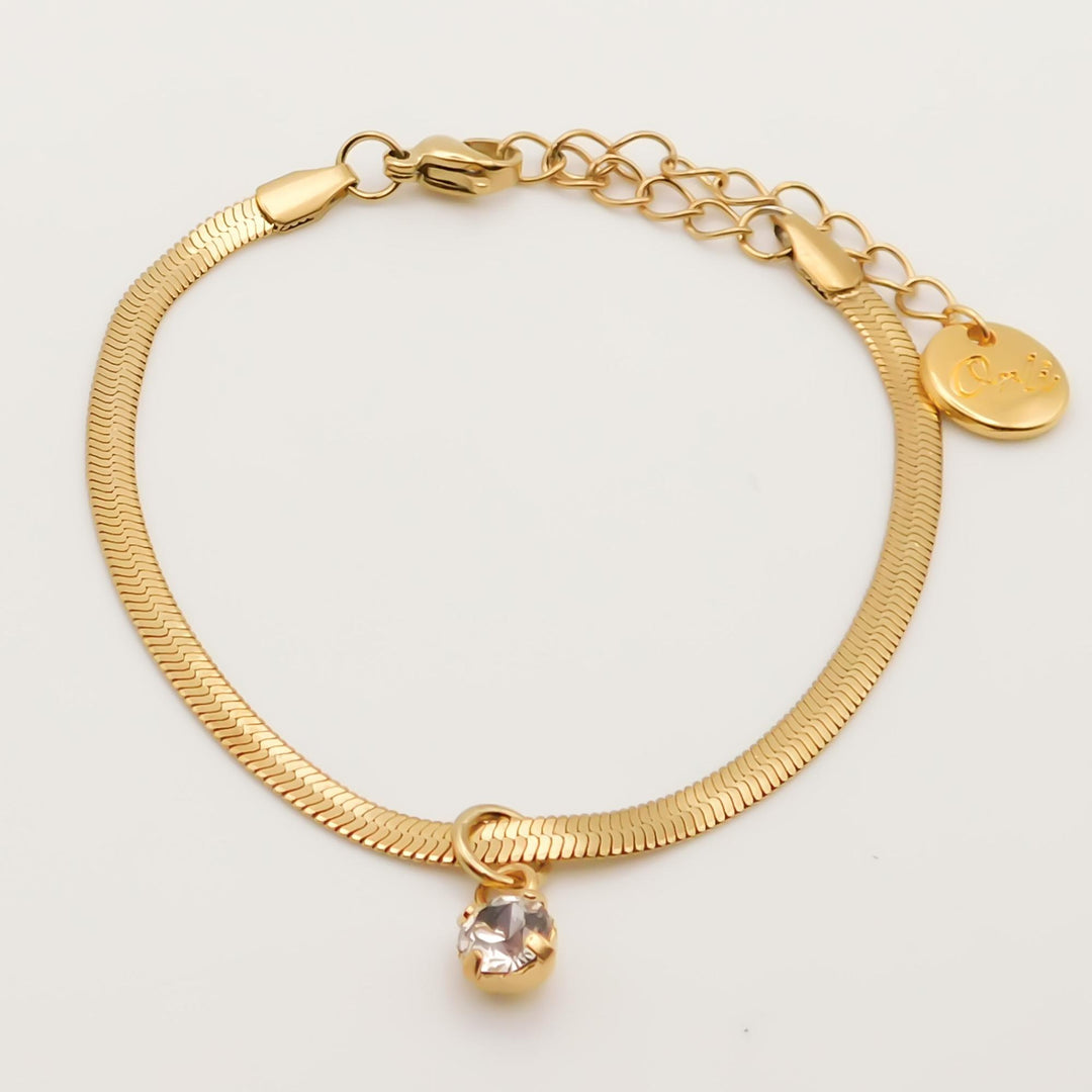 Dillion Personalised Snake Chain Bracelet, Gold