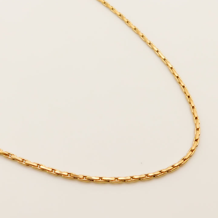 Iris Square Boston Chain Necklace, Gold