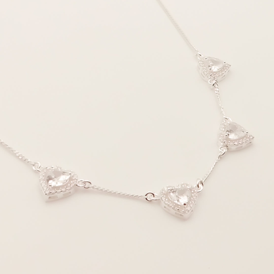 Flash Sale, Sterling Silver Kelly Heart Necklace