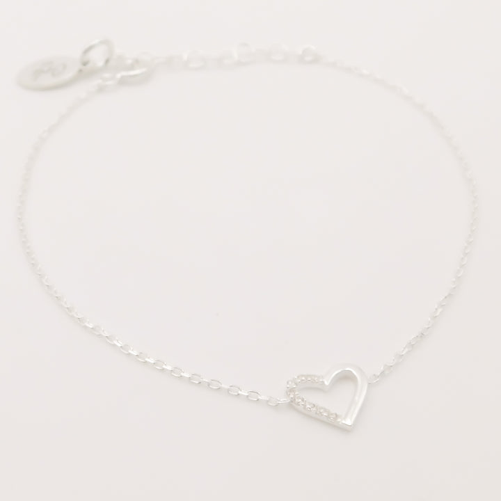 Flash Sale, Sterling Silver Ria Heart Connector Bracelet
