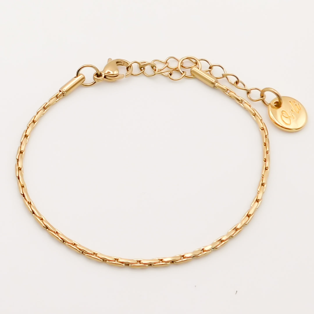 Iris Square Boston Chain Bracelet, Gold