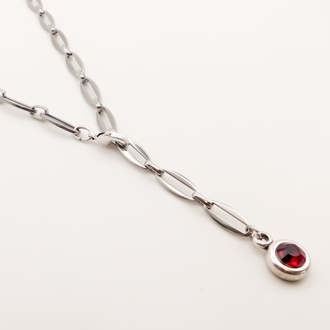 Flash Sale, Long Link Siam Crystal Adjustable Necklace