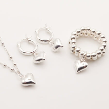 Gift Set - Sterling Silver Crystal Mia Heart Set