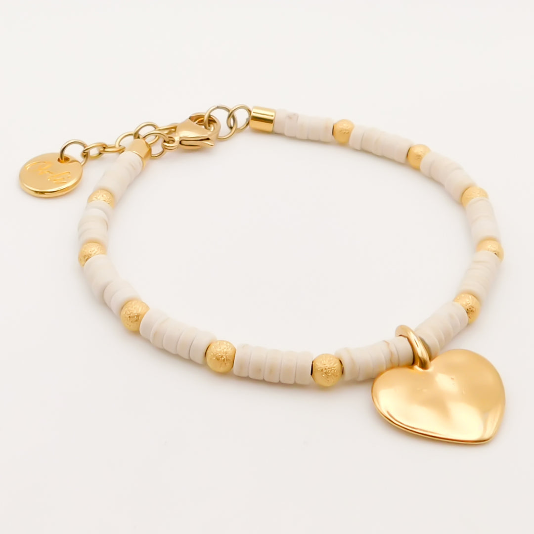 Island Treasures- Maui Heart Bracelet, Cream