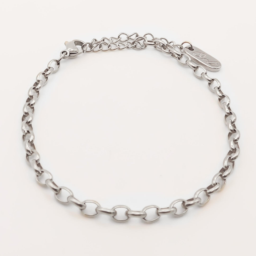 Maya Oval Rolo Chain Bracelet, Silver