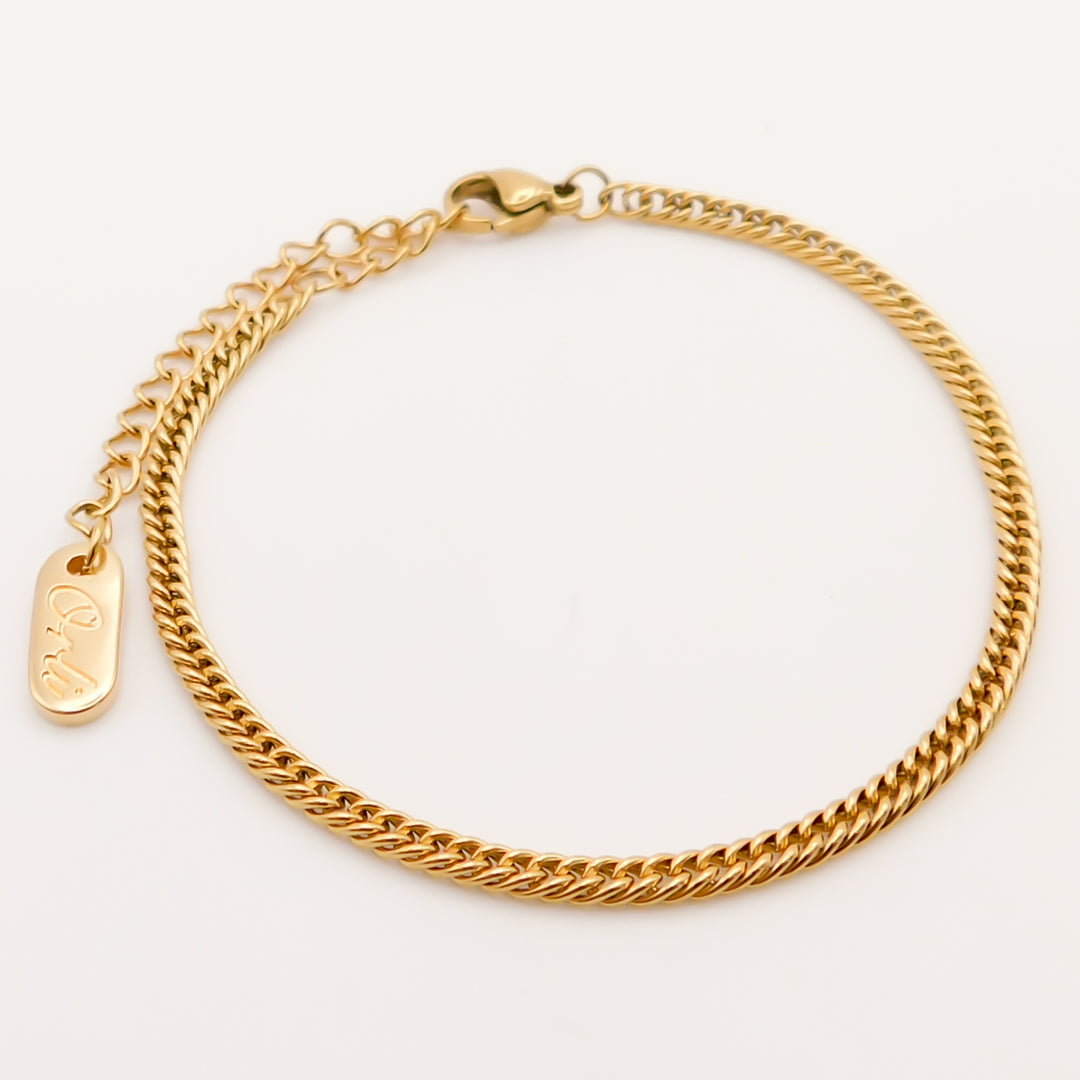Vera Double Curb Chain Bracelet, Gold