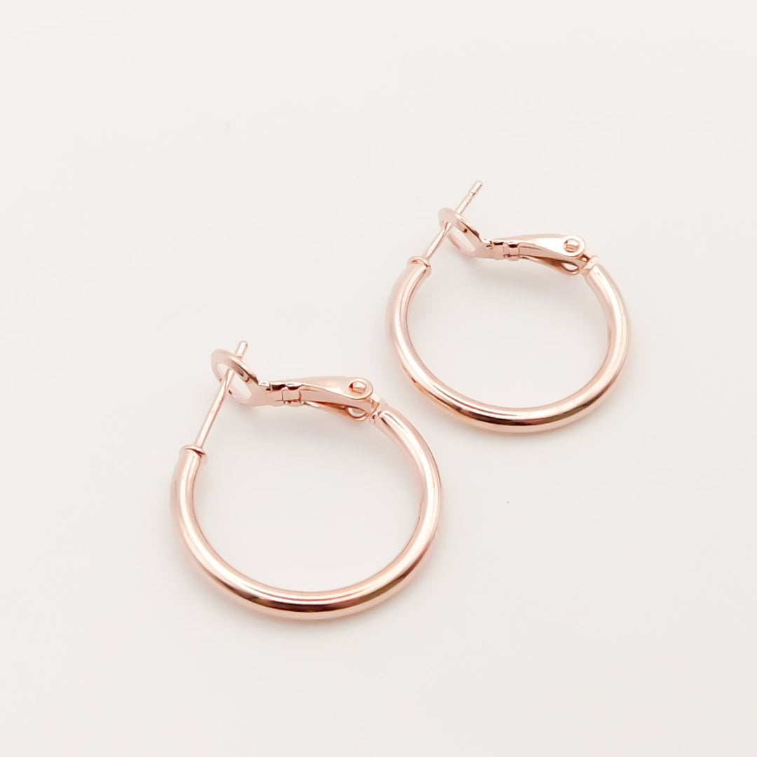 Outlet- Small Hinged Hoops, Rose Gold