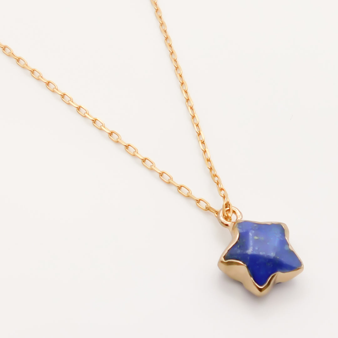 Outlet Fine Chain Necklace with Gemstone Star, Blue
