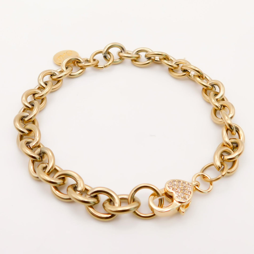 Naomi Love Lock Chunky Bracelet, Gold