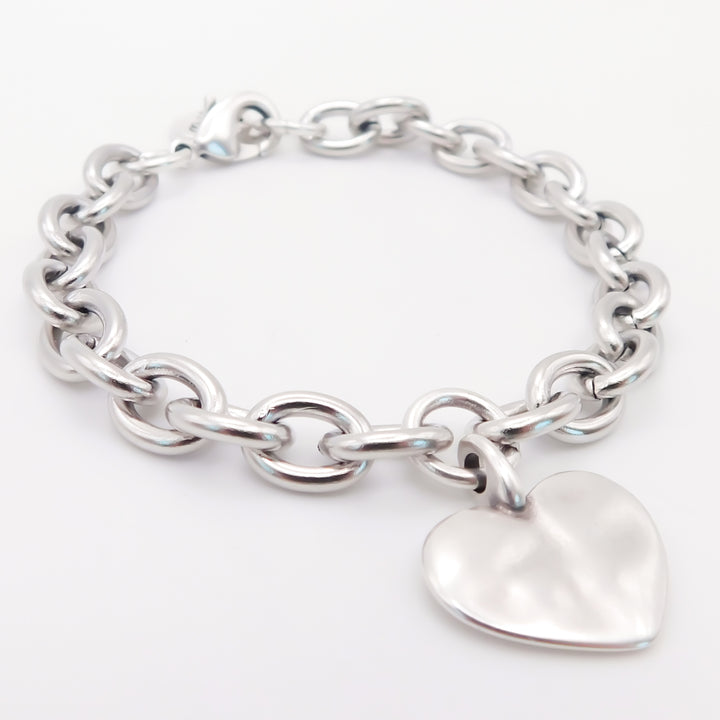 Amor, Hayley Heart Chunky Bracelet, Silver