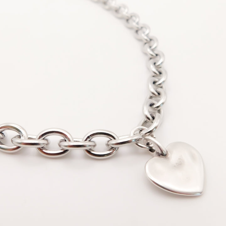 Amor, Hayley Heart Chunky Necklace, Silver