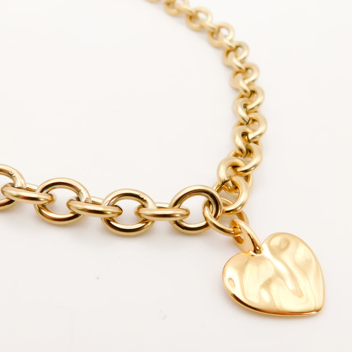 Amor, Hayley Heart Chunky Necklace, Gold
