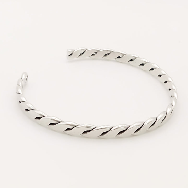 Braided Cuff Bracelet, Silver