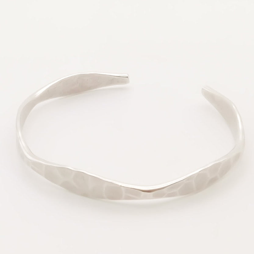 Hammered Cuff Bracelet, Silver