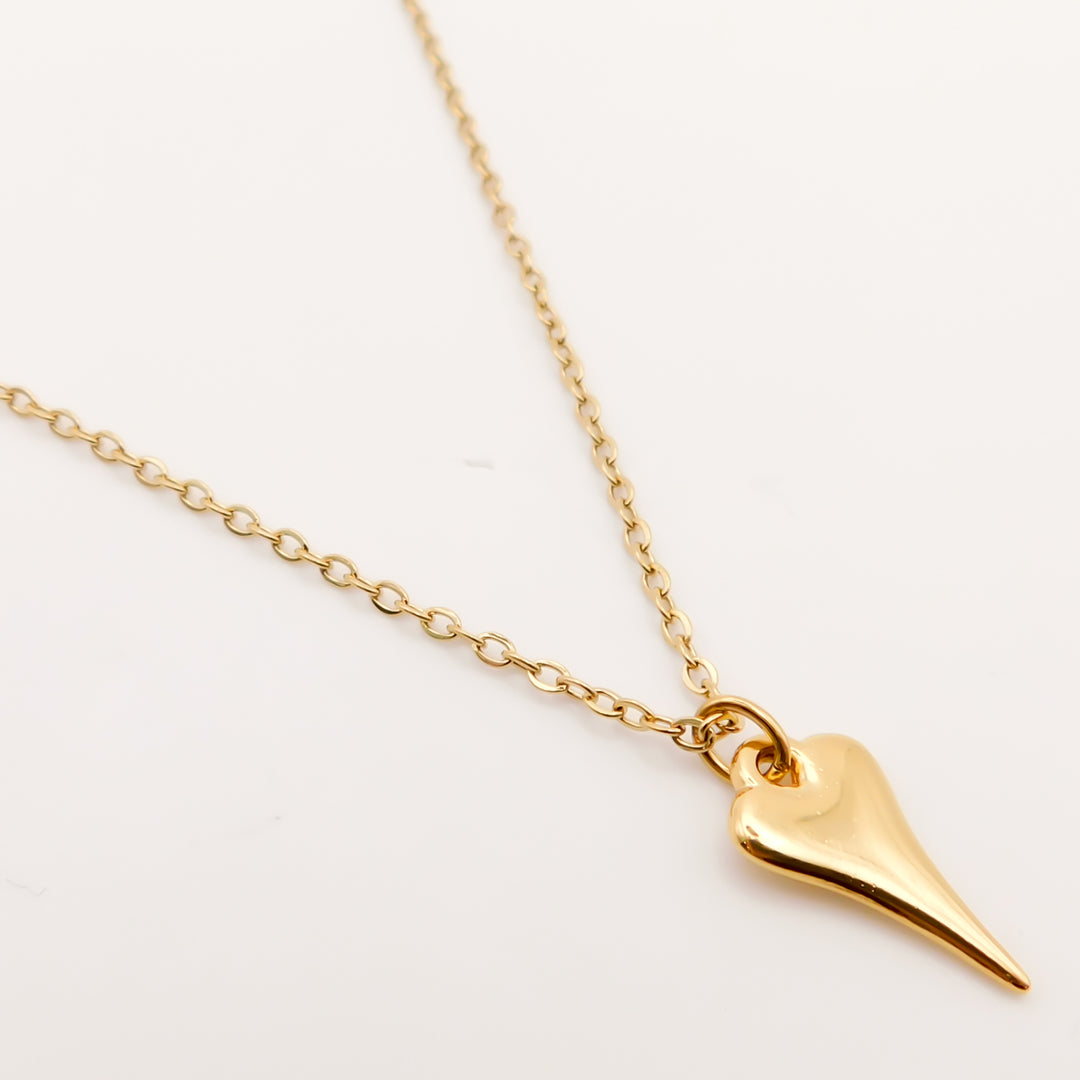 Mini Hourglass Heart Fine Chain Necklace, Gold