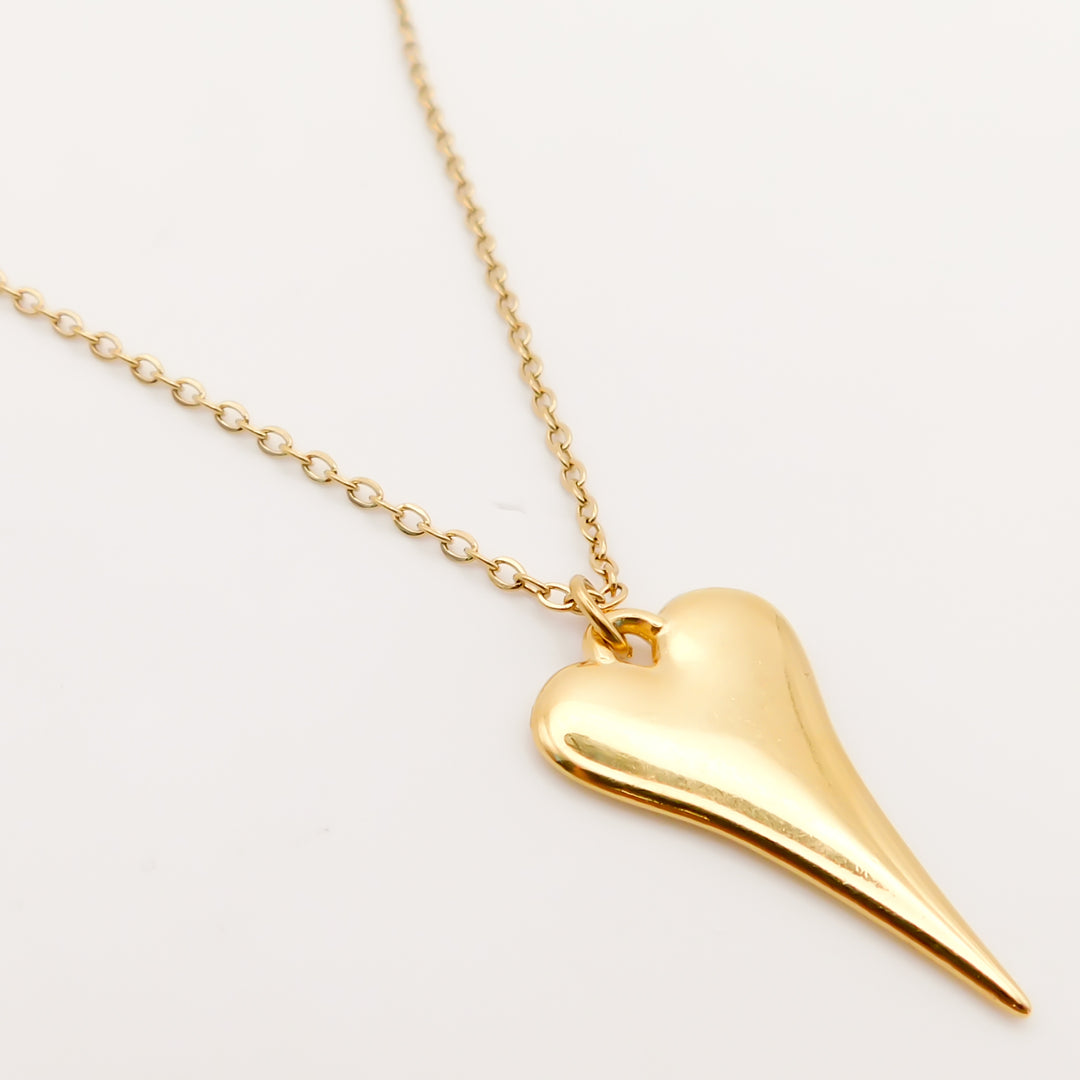Hourglass Heart Fine Chain Necklace, Gold