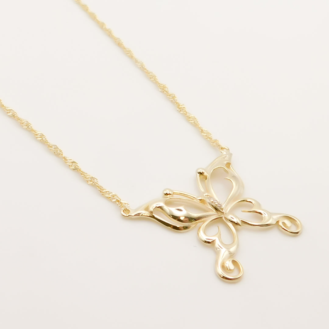 Flash Sale, Sterling Silver Yara Butterfly Necklace, Gold