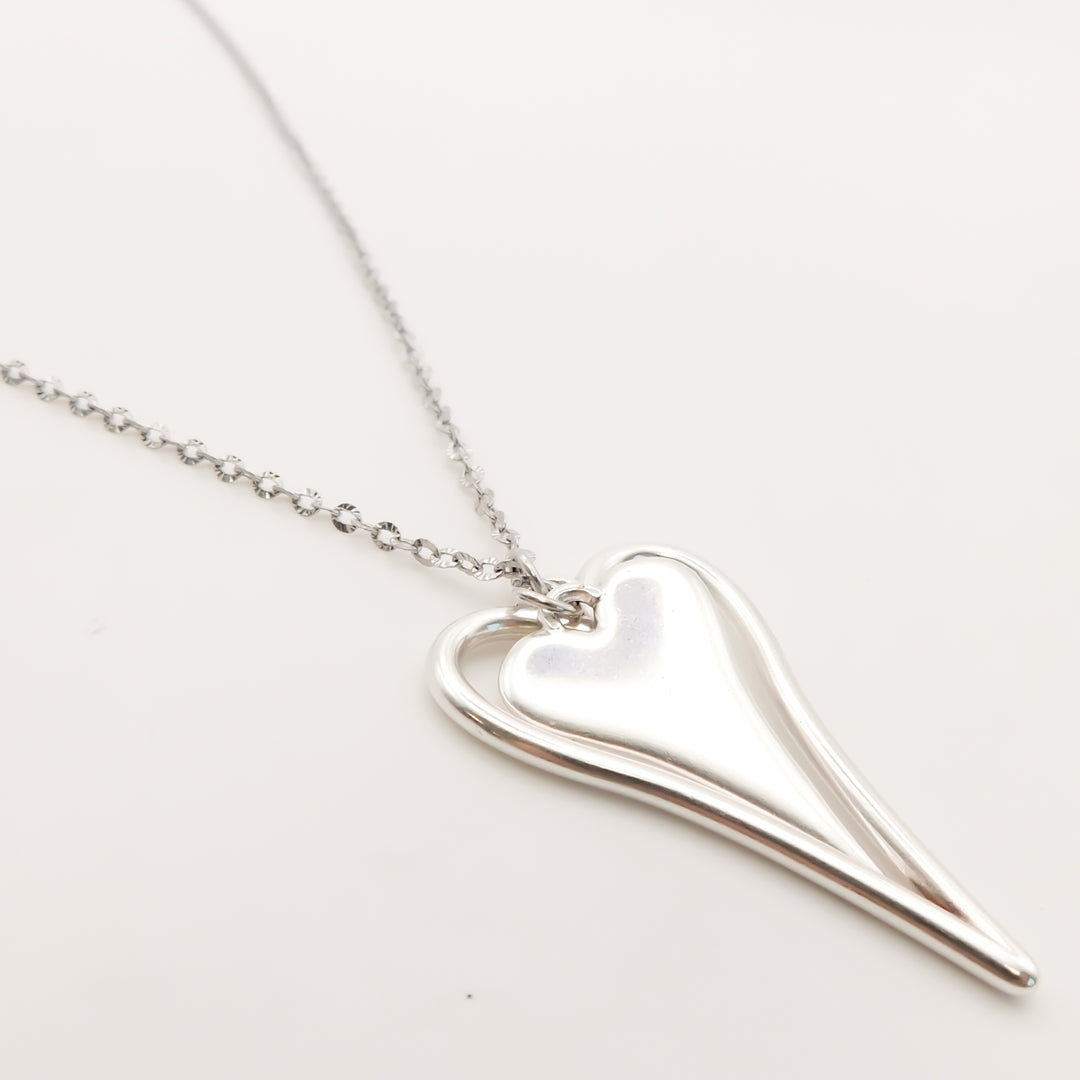 Standard and Open Hourglass Heart Fine Chain Necklace
