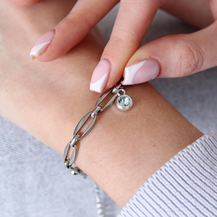 Long Link Personalised Birthstone Bracelet