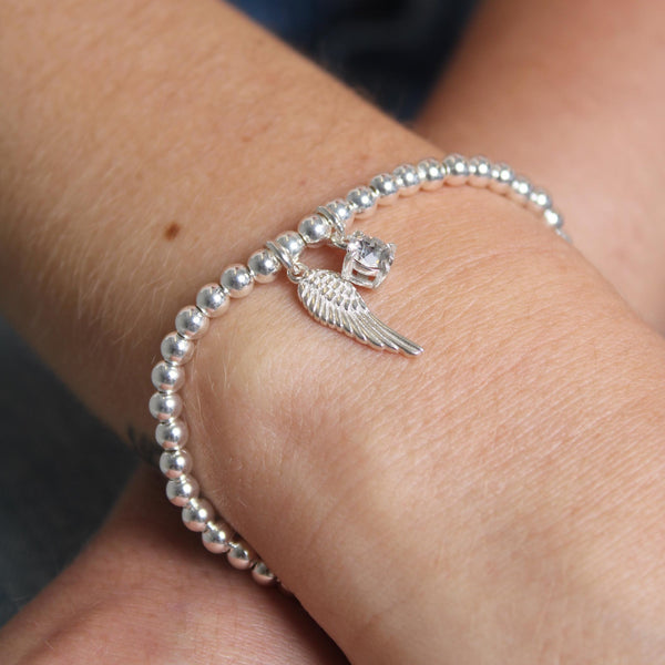 Faith Spiritual Bracelet with an Angel Wing Charm | Stone River Jewelr –  Blue Stone River