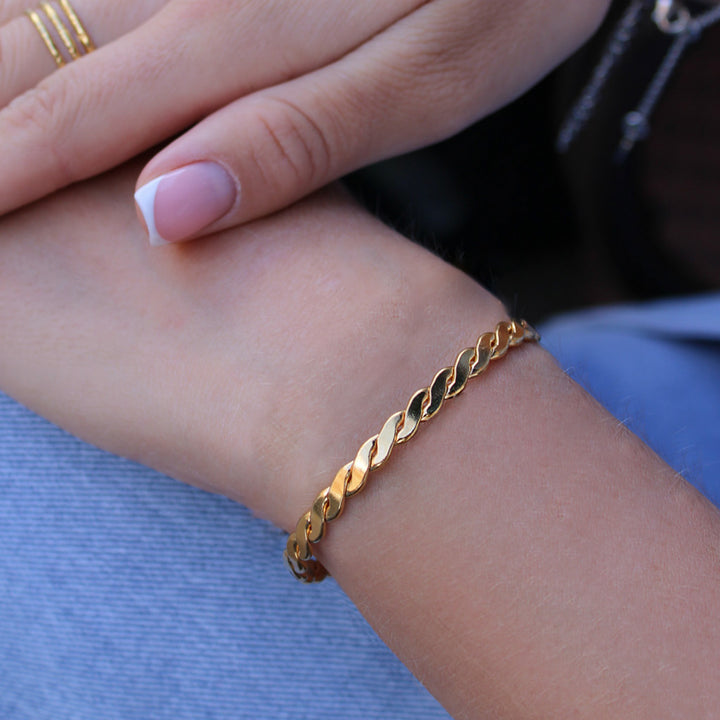 Braided Cuff Bracelet, Gold