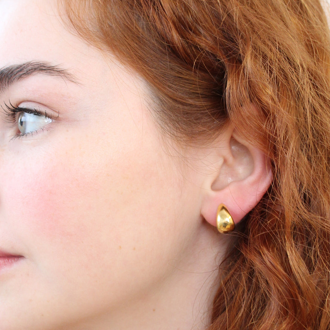 Small Chunky Half Hoops, Gold