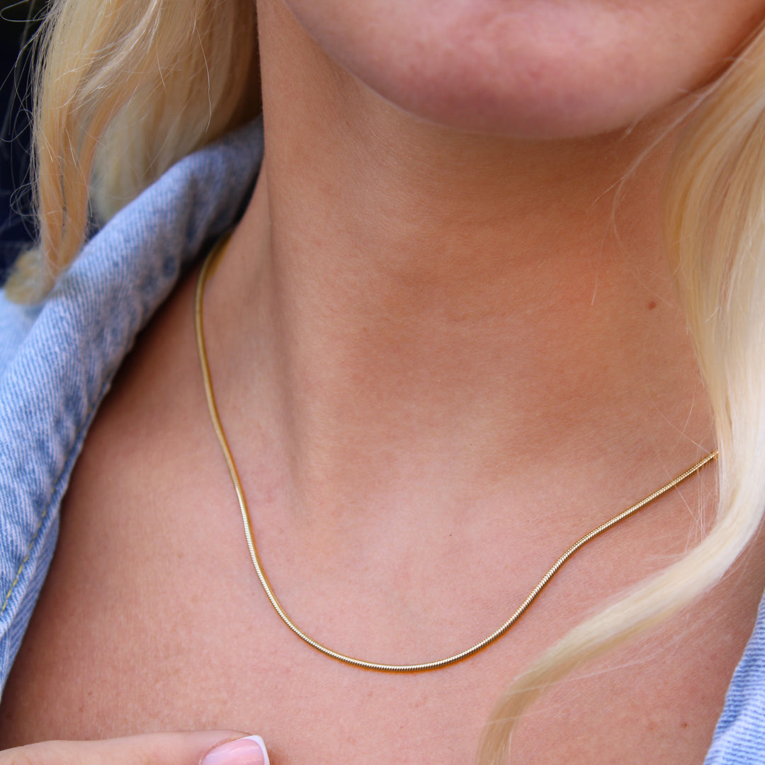 Annie Fine Snake Chain Necklace, Gold