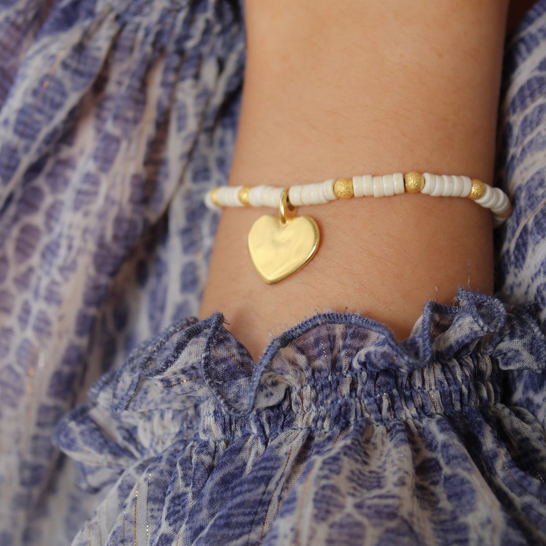 Island Treasures- Maui Heart Bracelet, Cream