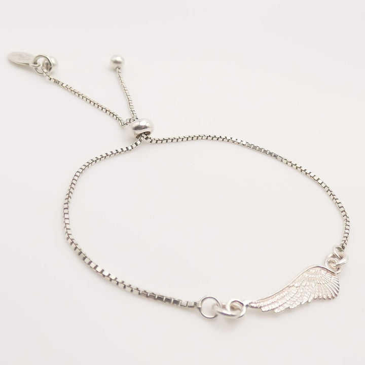 Sterling Silver Adjustable Angel Wing Bracelet