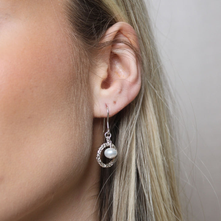Sterling Silver Lottie Pearl Hook Earrings