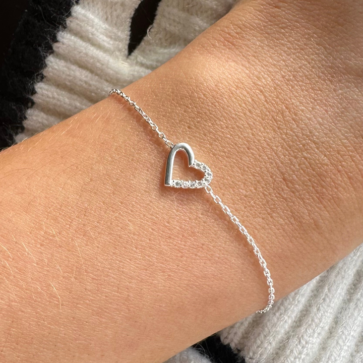 Flash Sale, Sterling Silver Ria Heart Connector Bracelet
