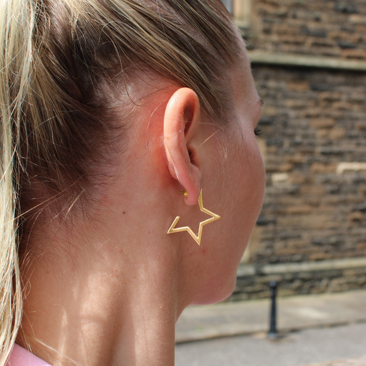 Star Hoops Gold Orli Jewellery